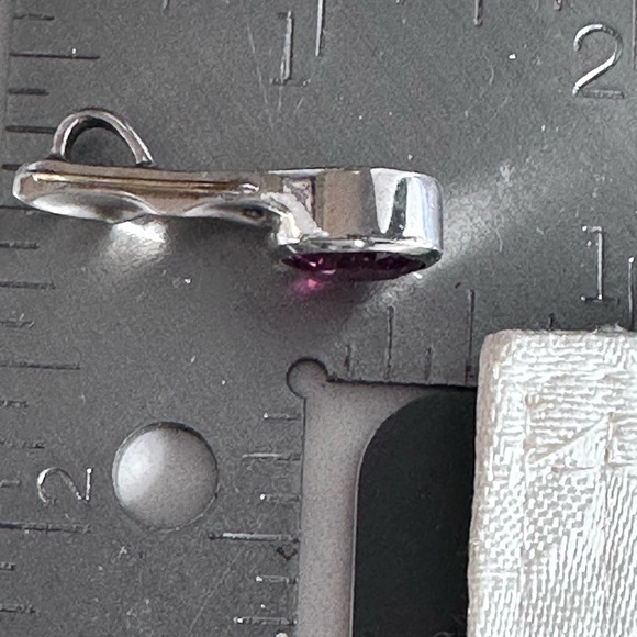 Modernist 925 Sterling Silver Elbaite Pink Tourmaline Pendant Artisan 18k Accent - Picture 8 of 10